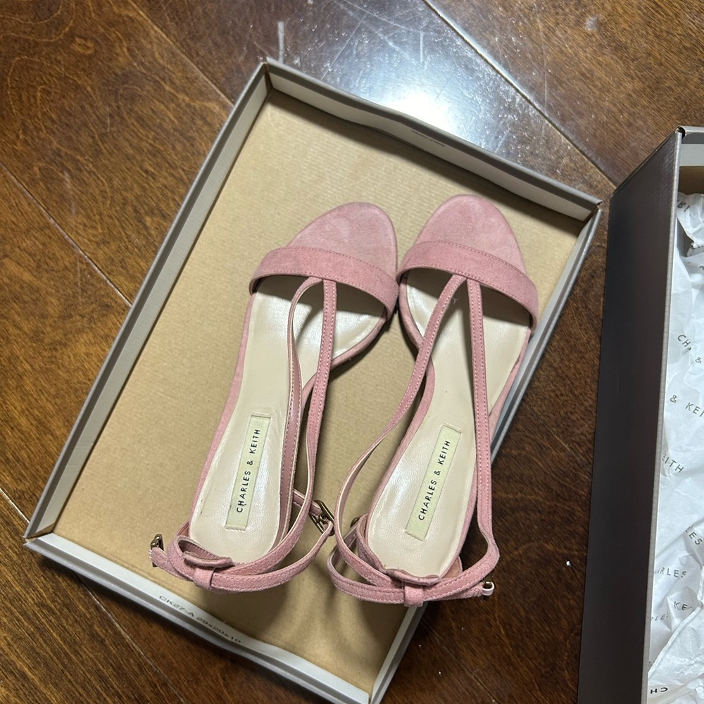 Charles & Keith Pink Strappy Sandals